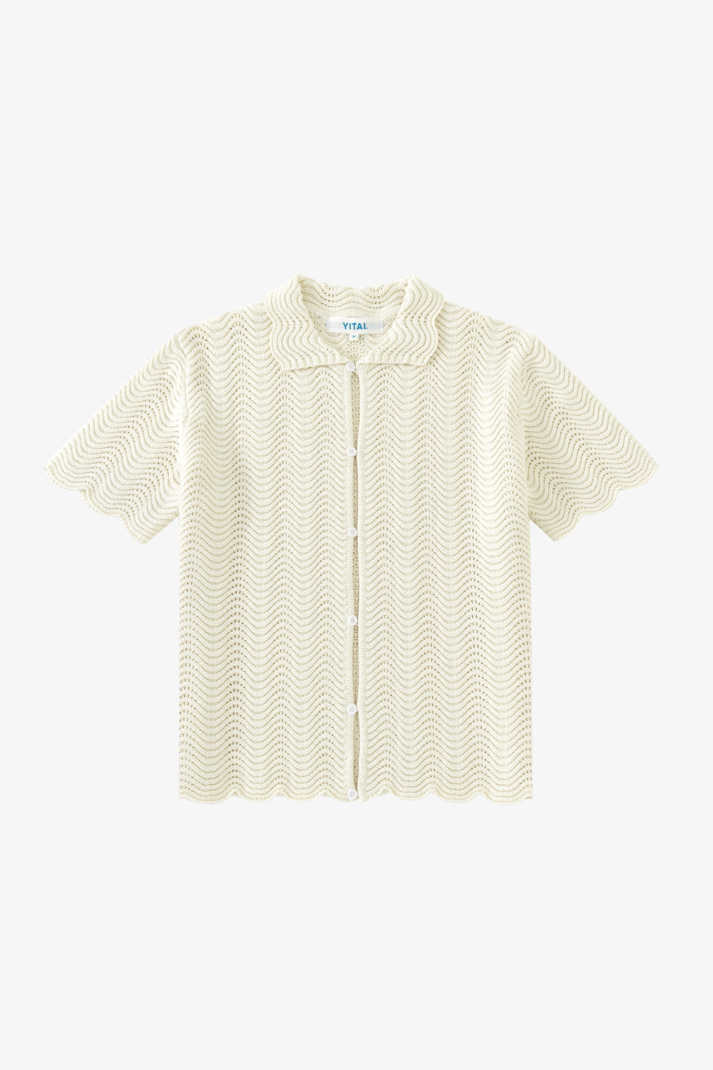 Ivory Shale Stitch Button-Up