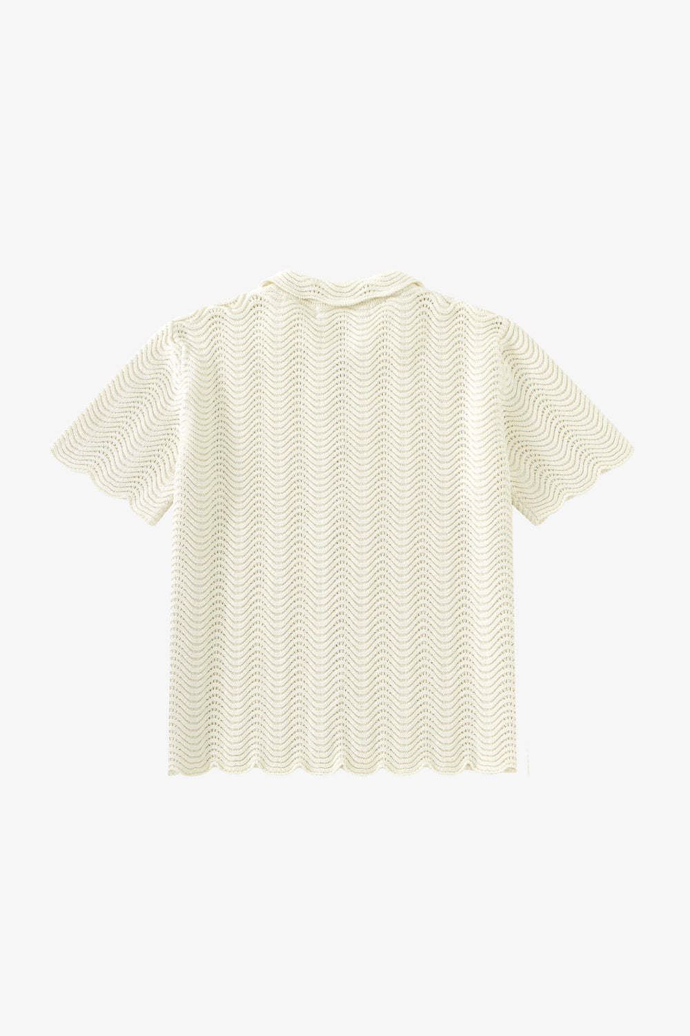 Ivory Shale Stitch Button-Up