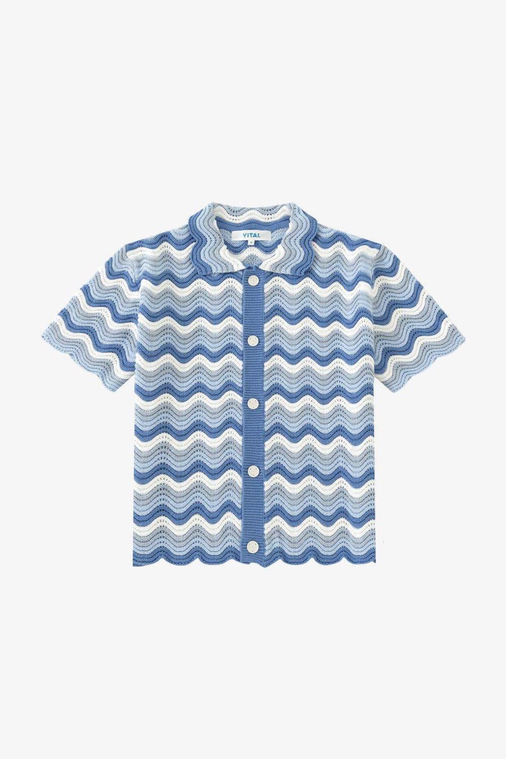 Azure Shale Stitch Button-Up