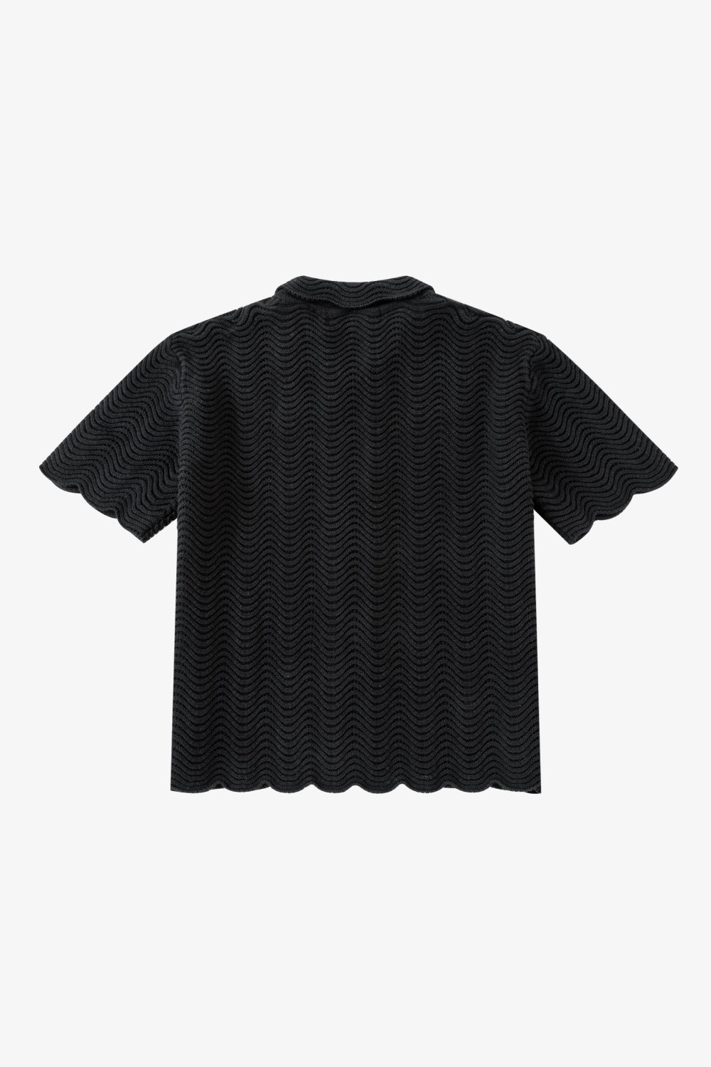 Black Shale Stitch Button Up