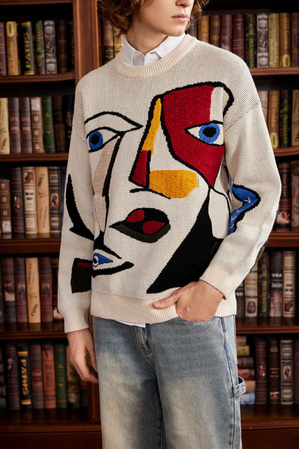 Cubism Portrait Sweater