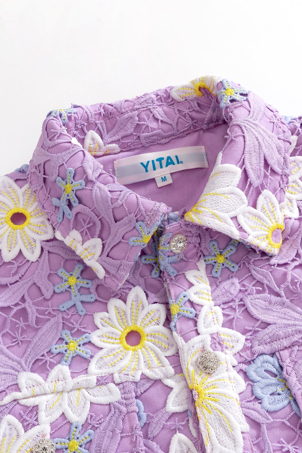 Lavender Guipure Button-Up