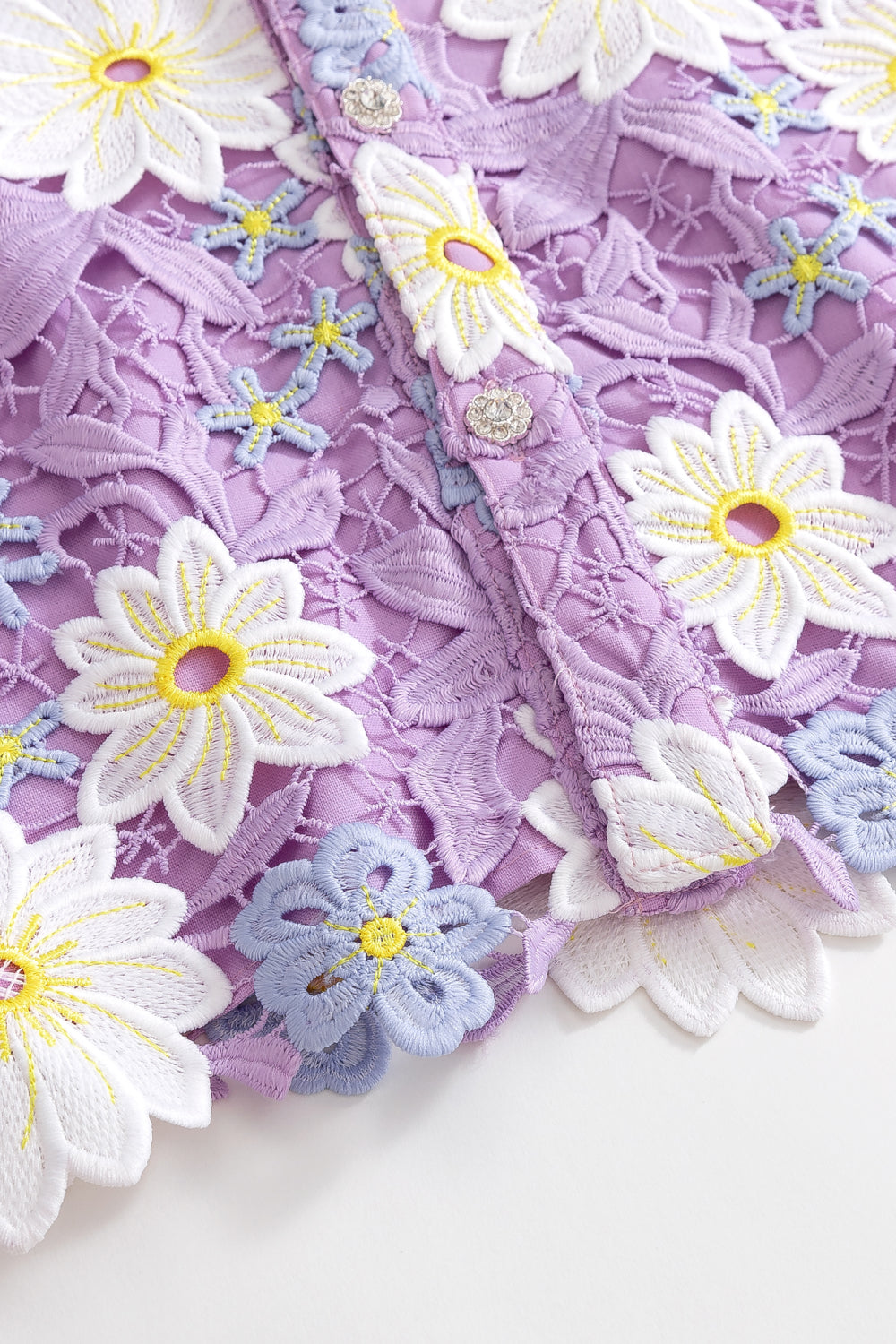 Lavender Guipure Button-Up