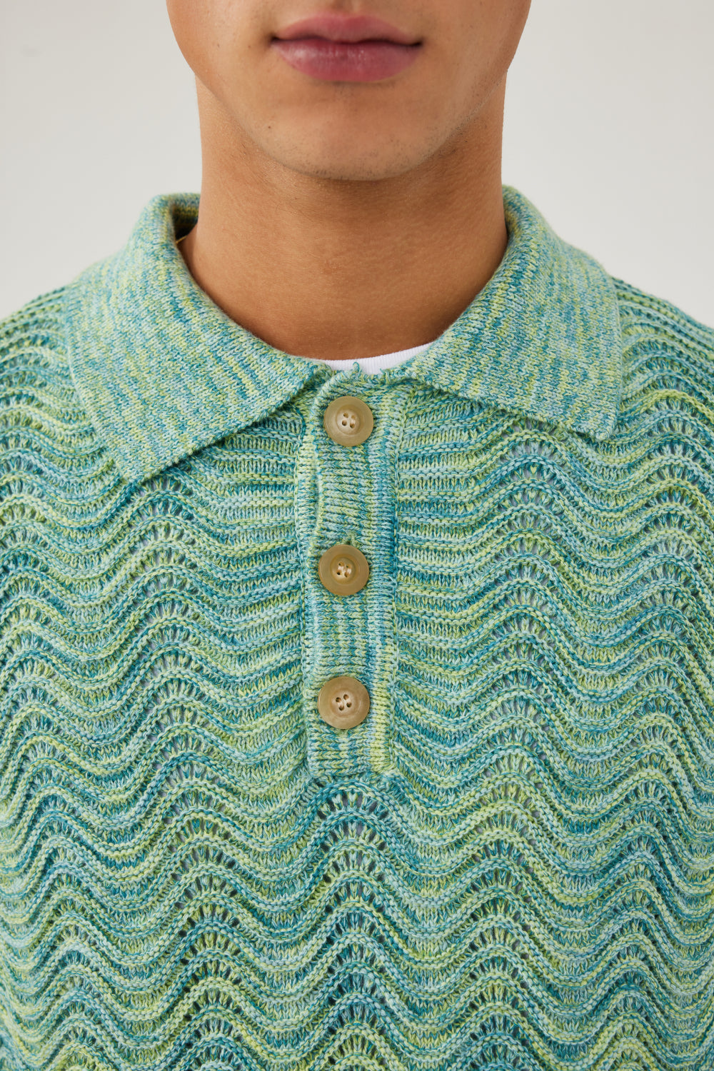 Mélange Shale Stitch Henley