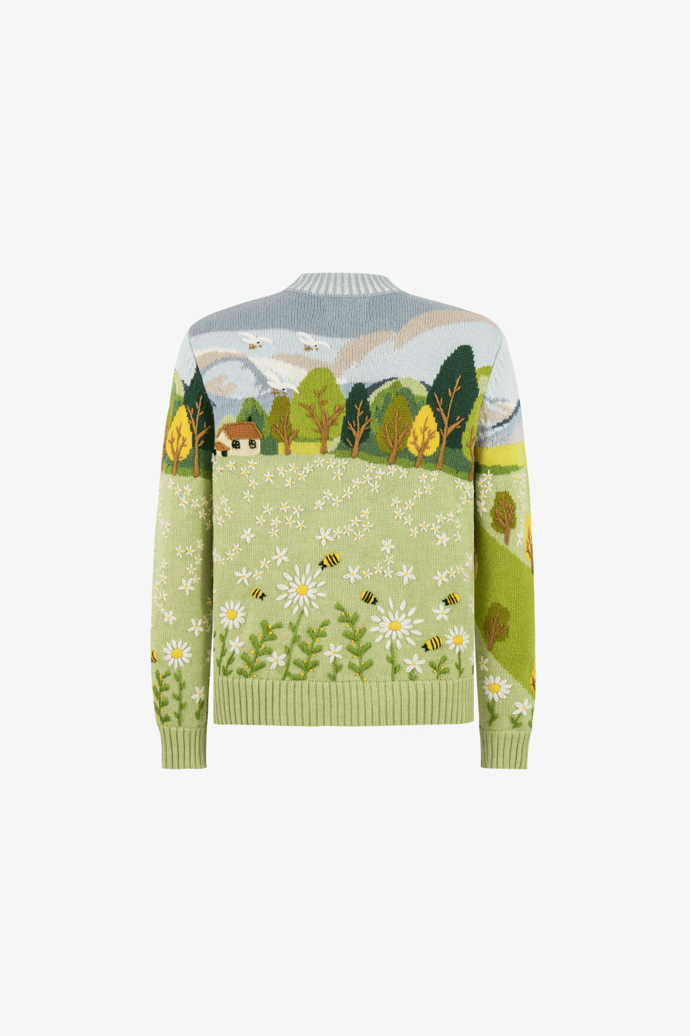 Summer Bloom Hand Embroidery Sweater