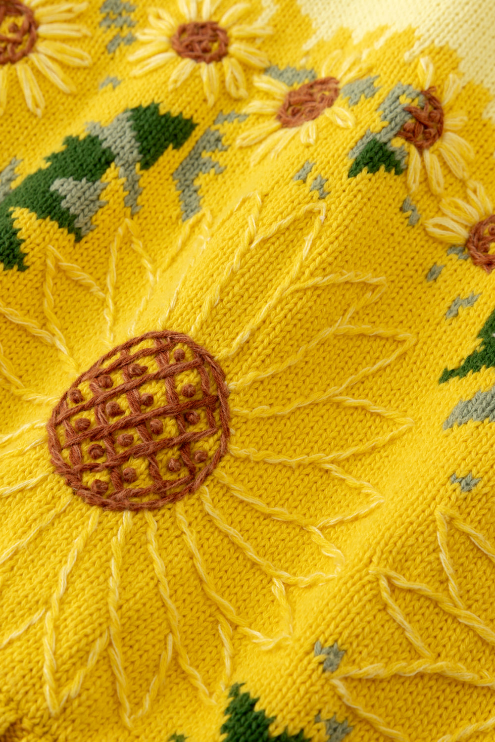 Intarsia Sunflower Cardigan