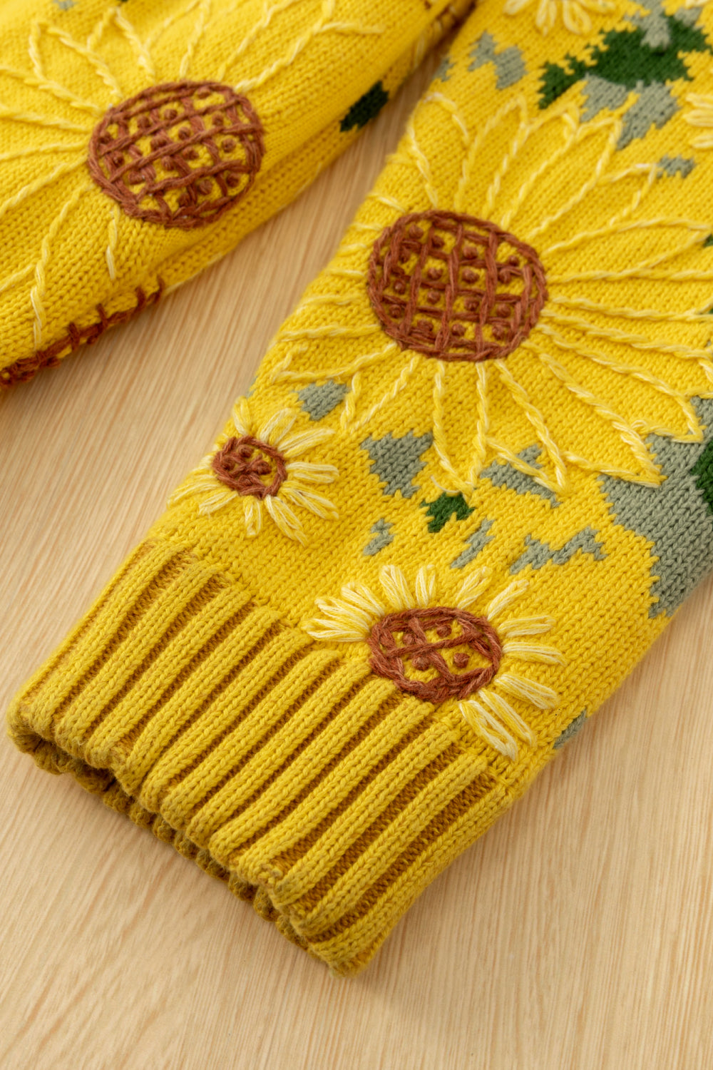 Intarsia Sunflower Cardigan