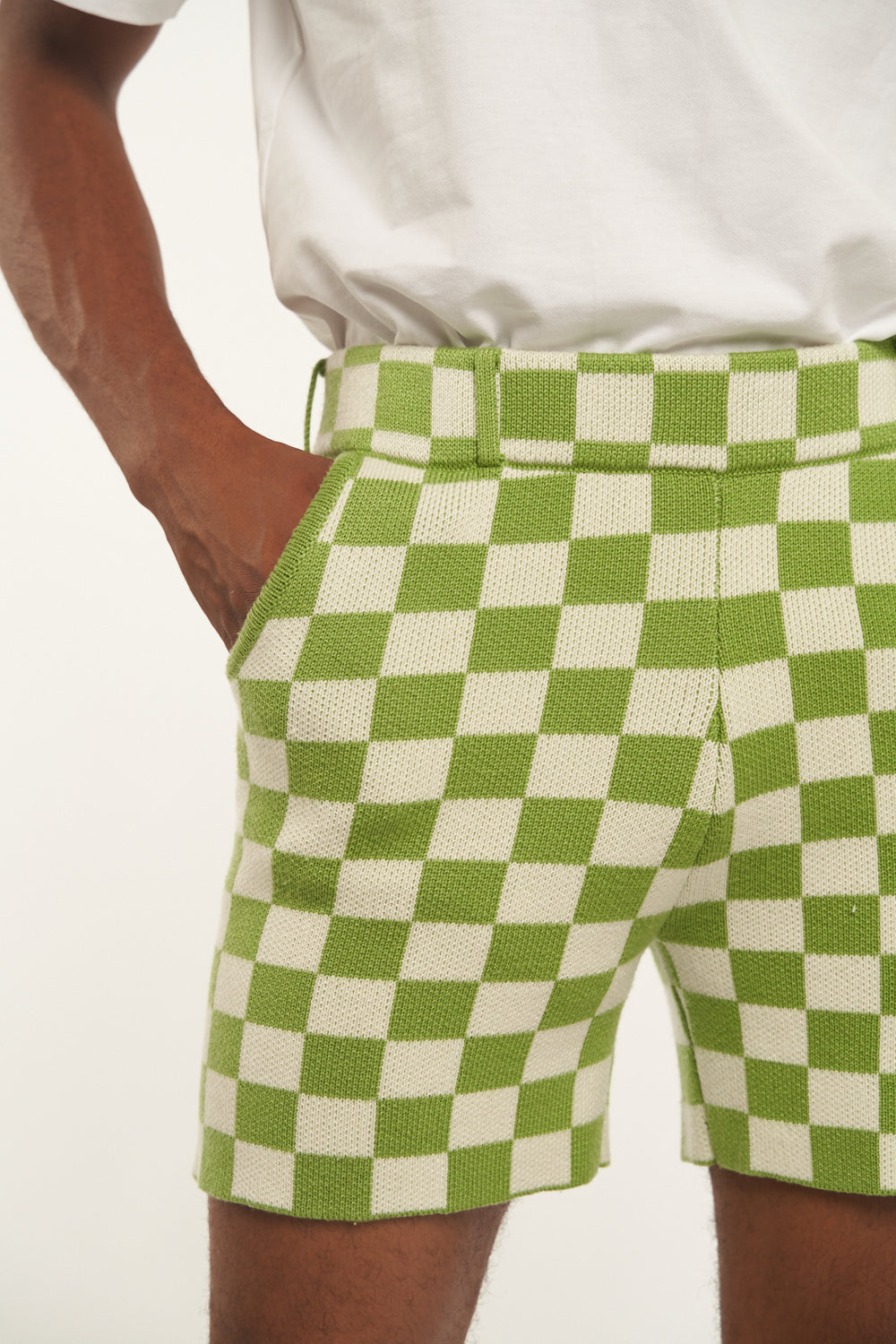Relaxed Green Nylon Shorts - Men / Shorts
